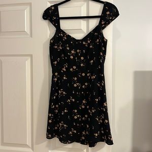 Reformation black floral mini dress